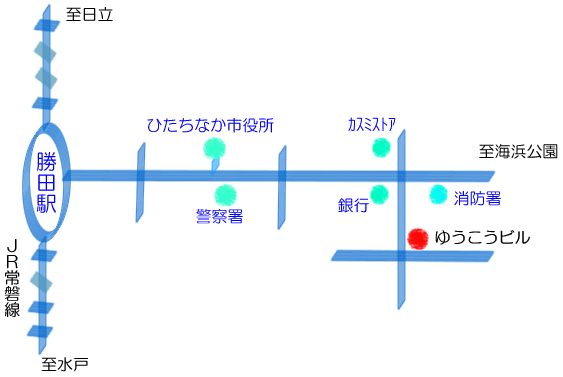 地図 茨城県ひたちなか市松戸町1-1-13 ゆうこうﾋﾞﾙ３階